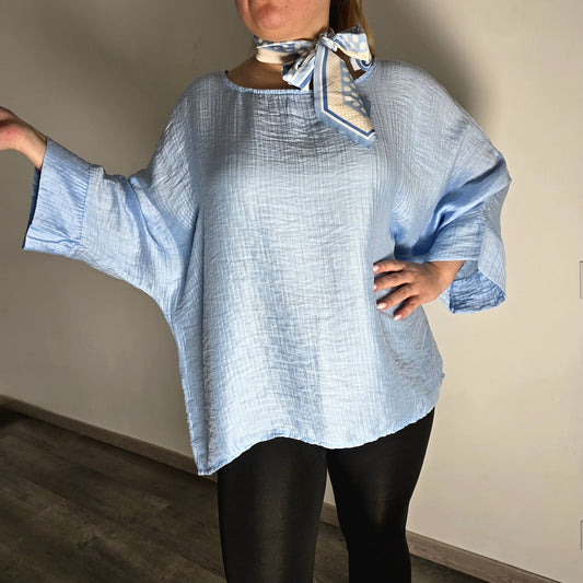 Blouse Ample Blue Ciel Elégante