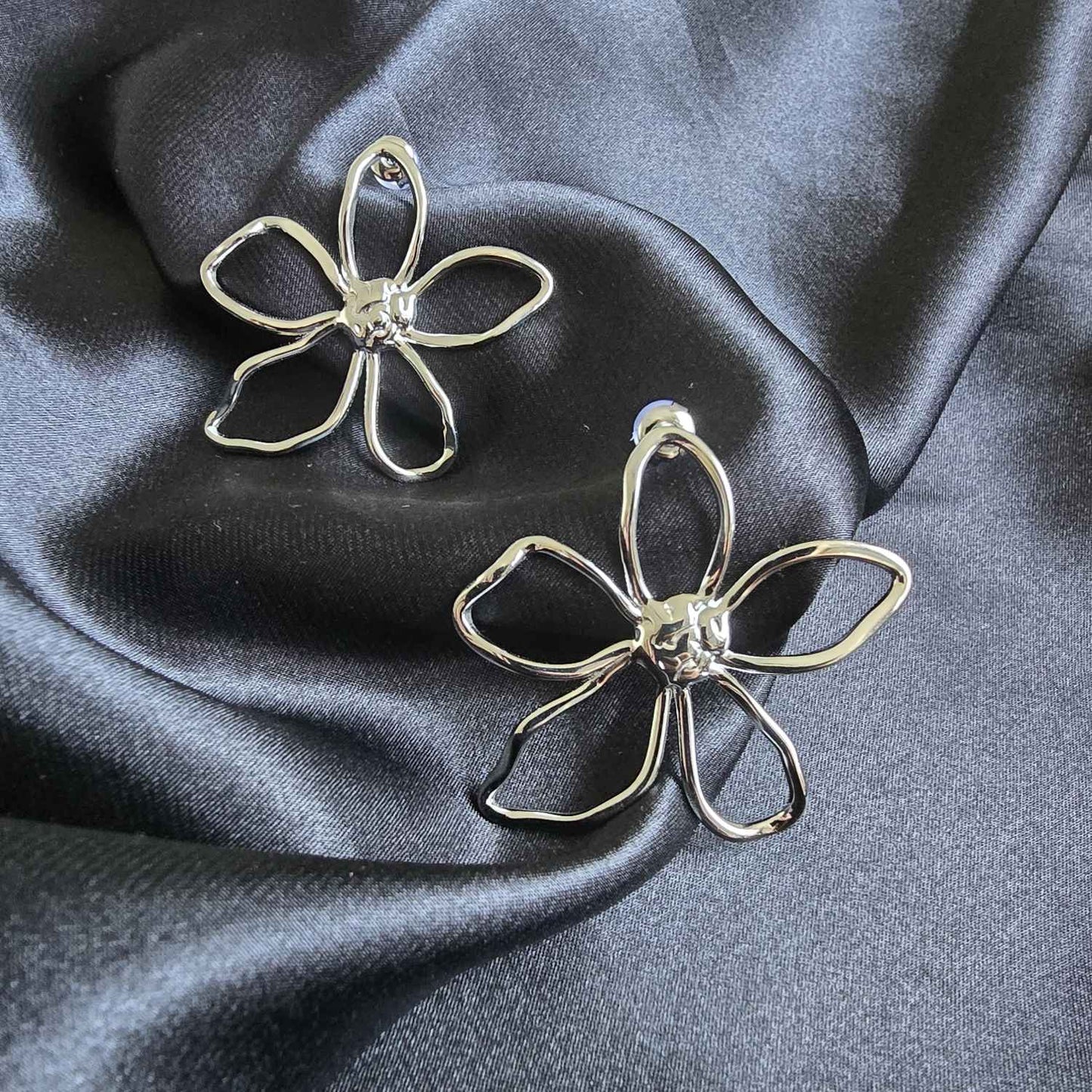 Boucles d’oreilles clous fleur filaire ajourée