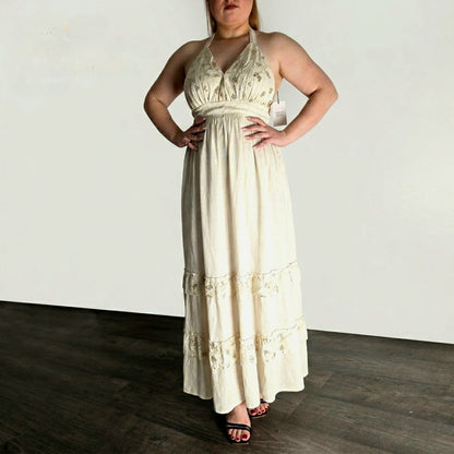 Évasion Bohème : Robe Maxi en Mélange Lin – Sélection Italienne