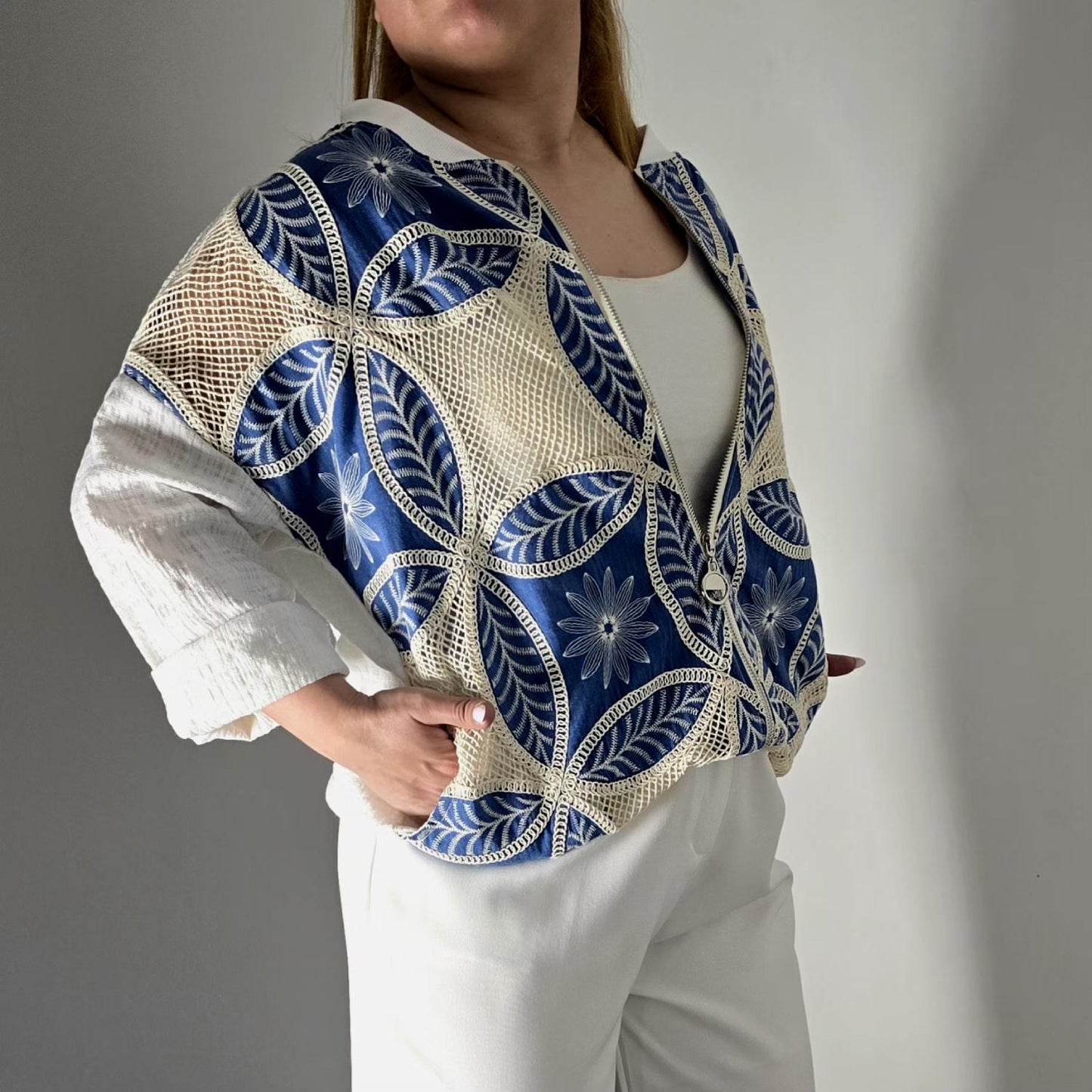 Veste d'Exception "Elena" – Haute Couture Italienne & Pur Coton