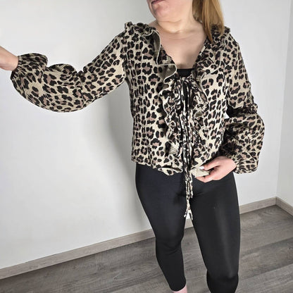 The Iconic Leopard - Blouse Premium à Lacets