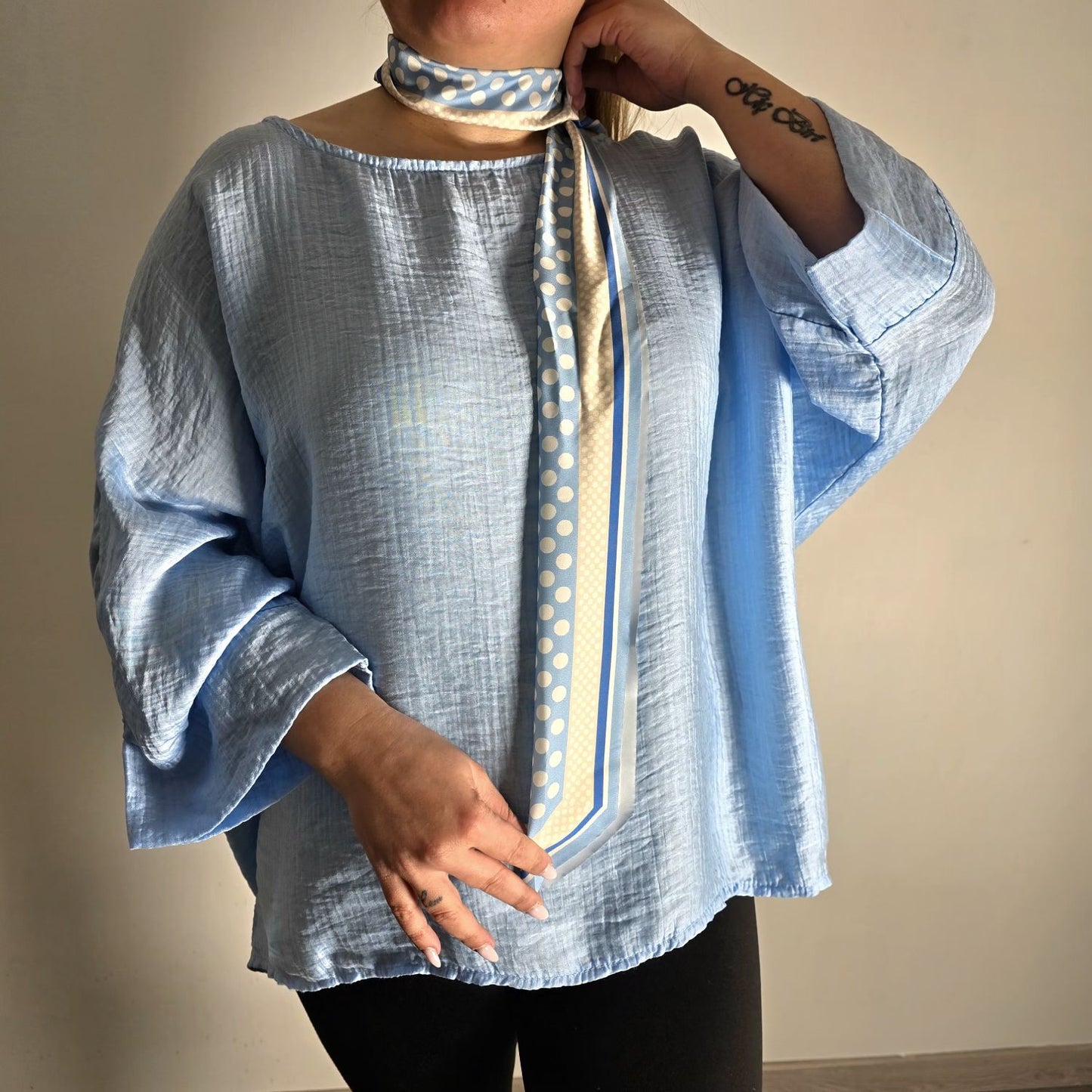 Blouse Ample Blue Ciel Elégante