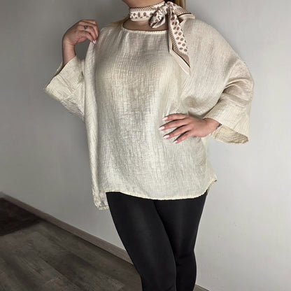 Blouse Ample Beige Elégante