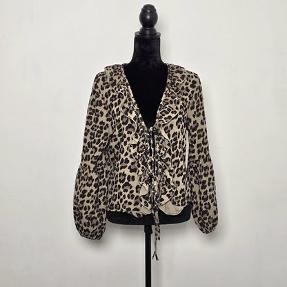 The Iconic Leopard - Blouse Premium à Lacets