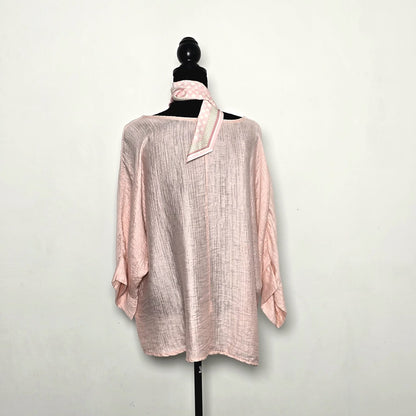 Blouse Ample Rose Poudré Elégante