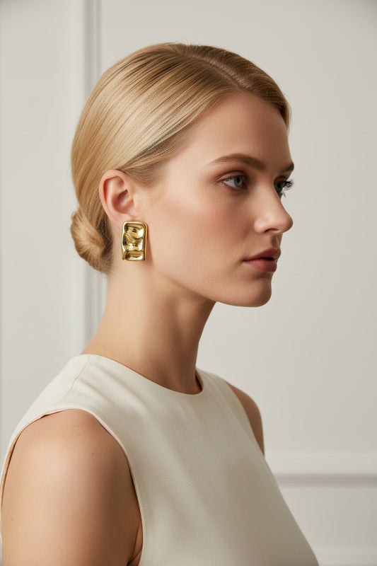 Boucles d'oreilles rectangle puce d'oreilles