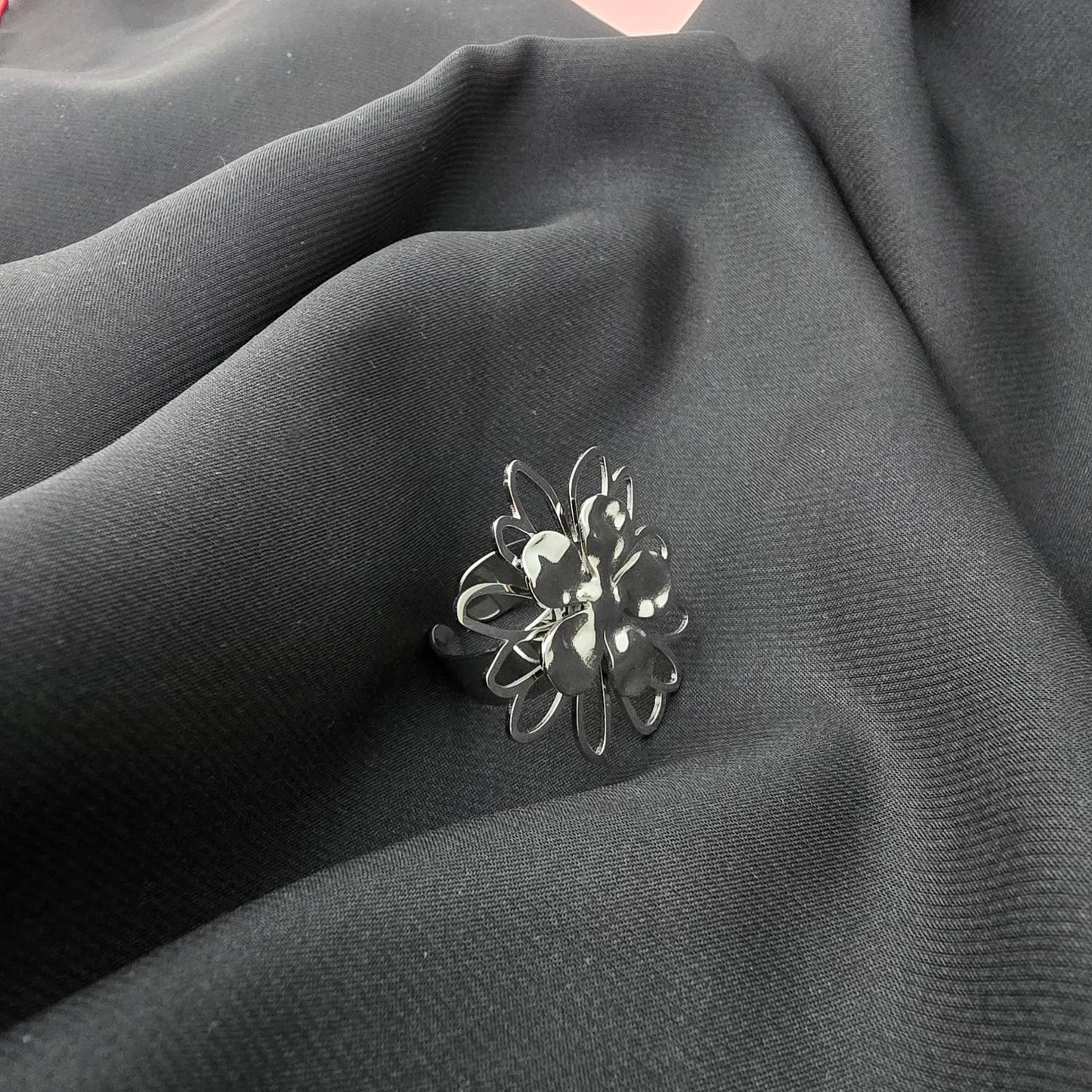 Bague Fleur Et Trèfle Ajustable