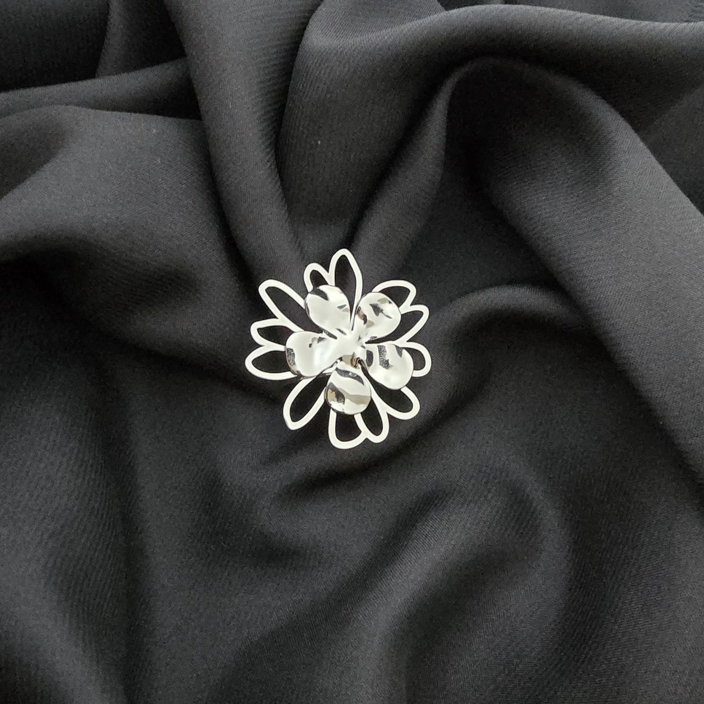 Bague Fleur Et Trèfle Ajustable