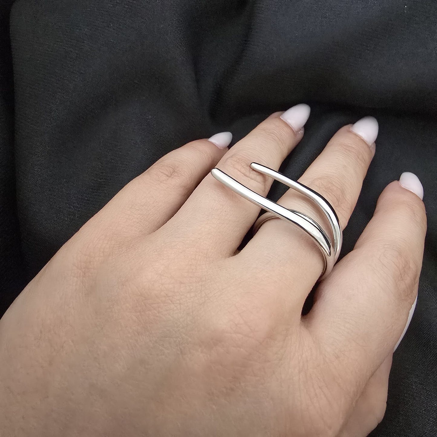 Bague Spirale Minimaliste - Argenté