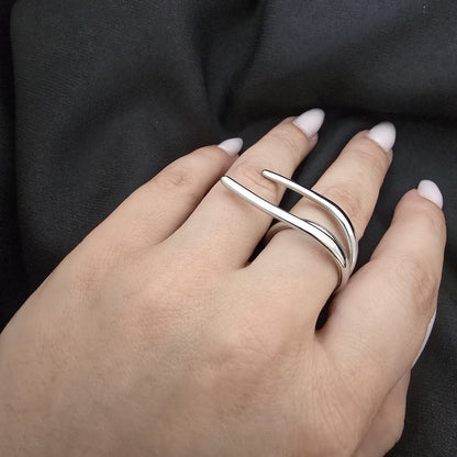 Bague Spirale Minimaliste - Argenté
