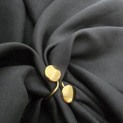 Bague Dorée Spirale Avec Deux Boutons