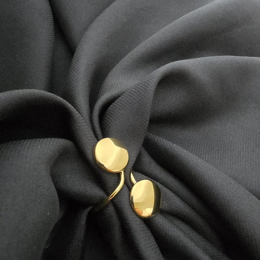 Bague Dorée Spirale Avec Deux Boutons
