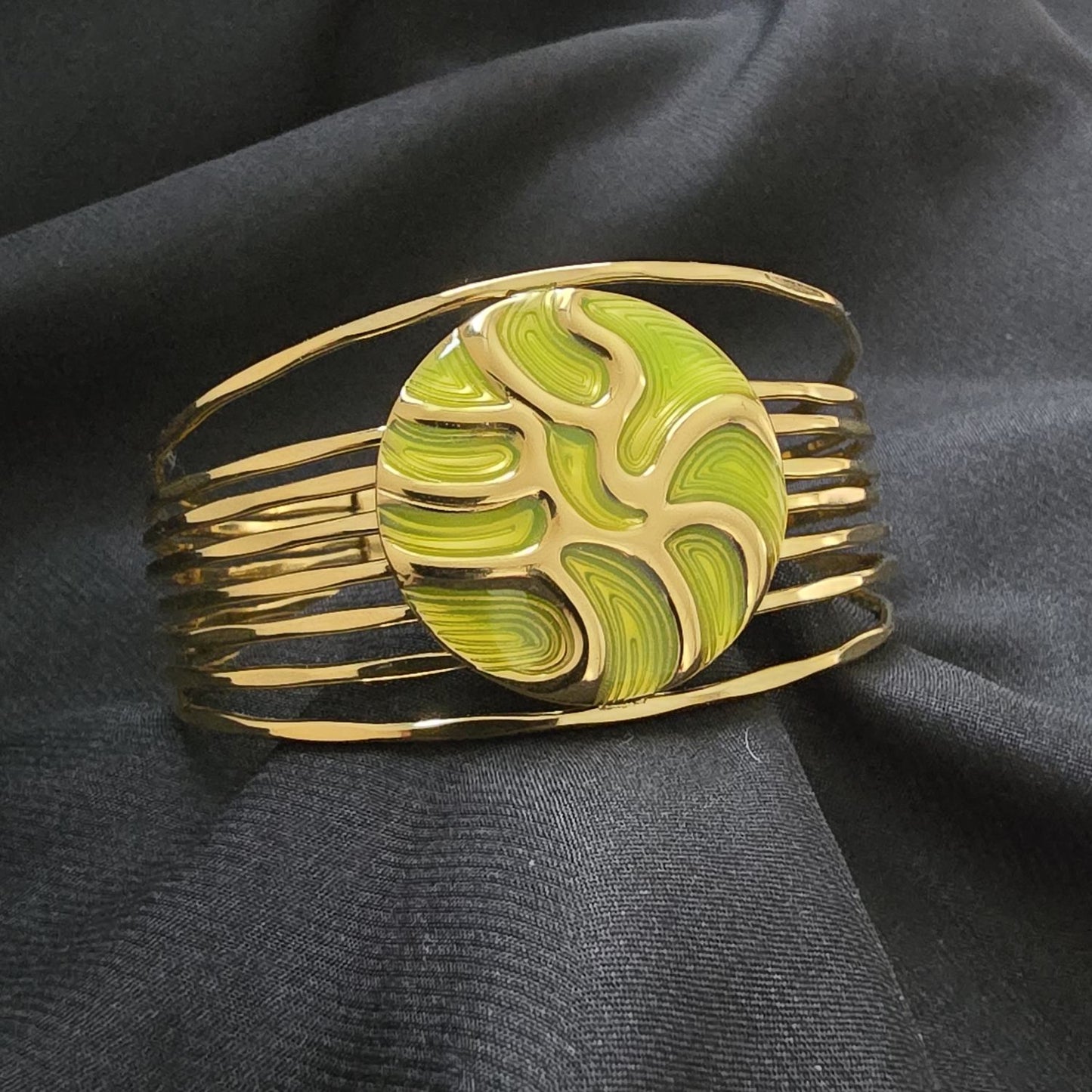 Bracelet Manchette Emaillé - Design Multi Rangs