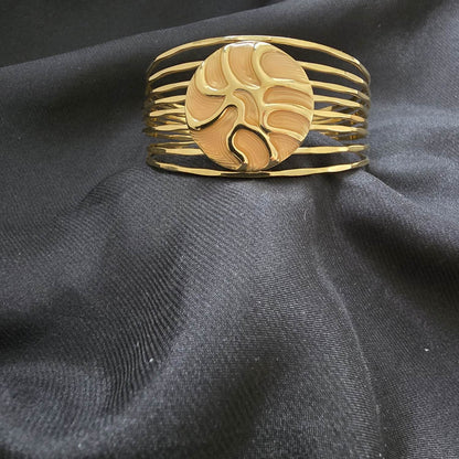Bracelet Manchette Emaillé - Design Multi Rangs