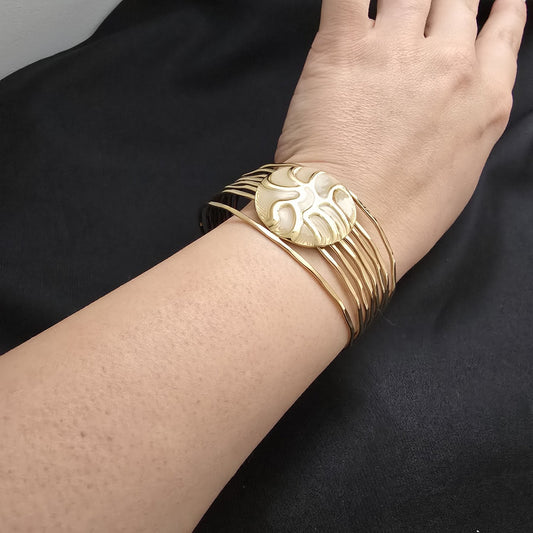 Bracelet Manchette Emaillé - Design Multi Rangs