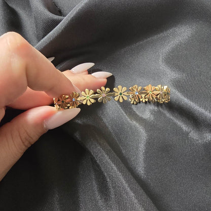 Bracelet Jonc Orné de Fleurs Strass Colorés
