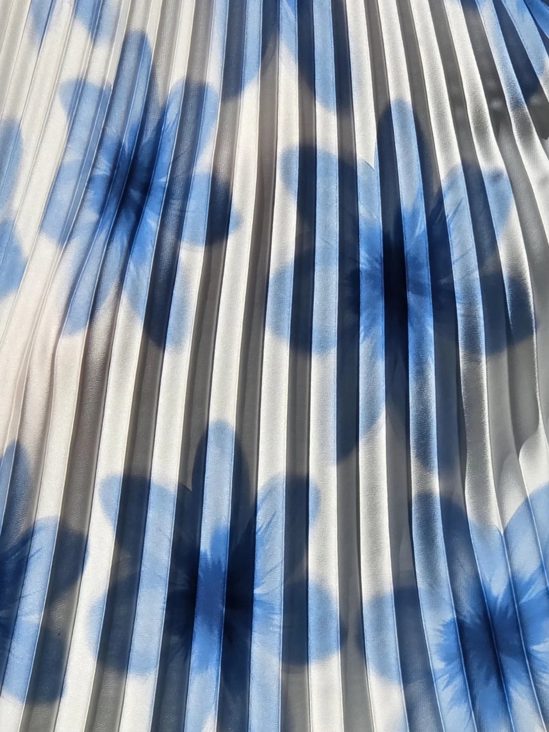 Jupe Plissée "Azur" – Imprimé Floral Artisanal & Viscose de Prestige Italienne