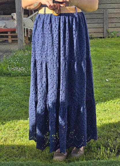 Jupe Longue "Éclipse" – Bleu Marine