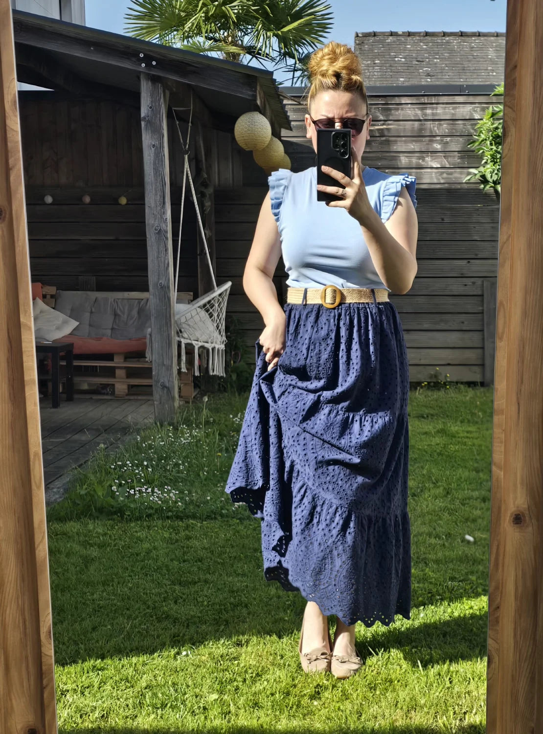 Jupe Longue "Éclipse" – Bleu Marine