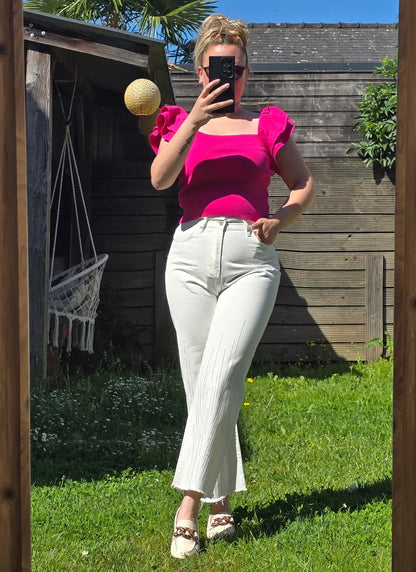 "Diamant Etoilé" Wide-Leg Jean - Edition Limitée en Denim Pur