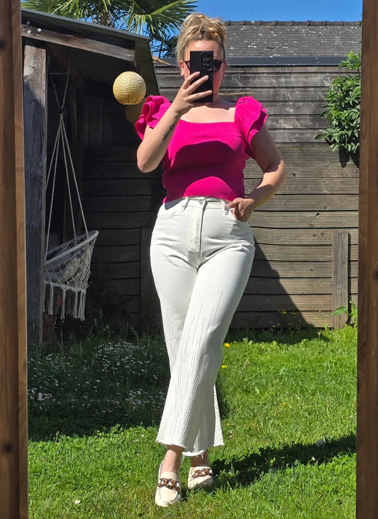 "Diamant Etoilé" Wide-Leg Jean - Edition Limitée en Denim Pur